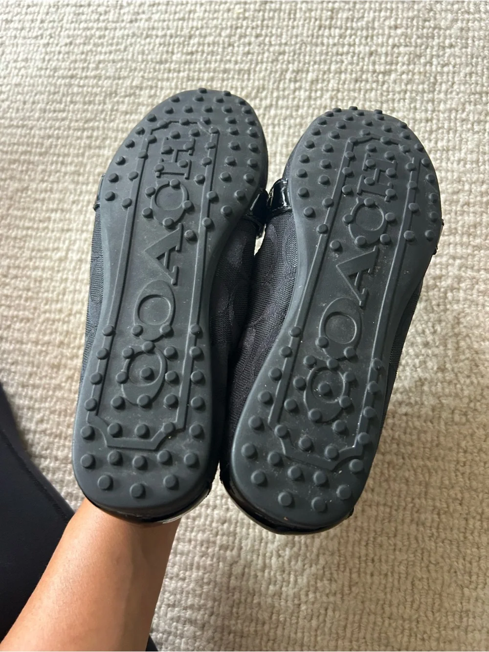 Coach Black Signature Jacquard Metal-Bit Loafers